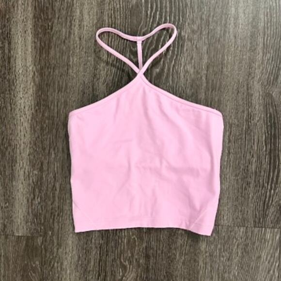 EUC Lululemon Align T-Strap Tank Top Vitapink Light Support Yoga Crop A/B Cup 2 - Picture 8 of 12